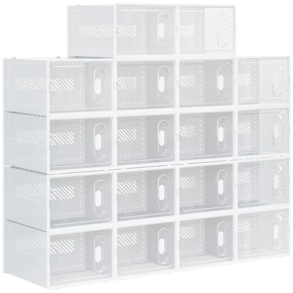 Skokartonger Skoförvaring Set 18 Transparent Vit av
