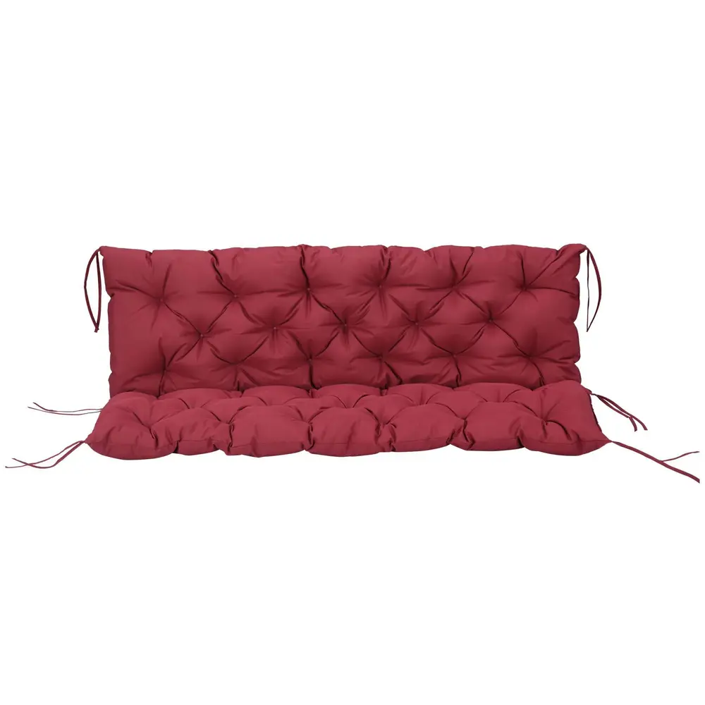 Bänkdyna Sittdyna med Knytband Röd av Tyg 150 x 98 x 8 Cm