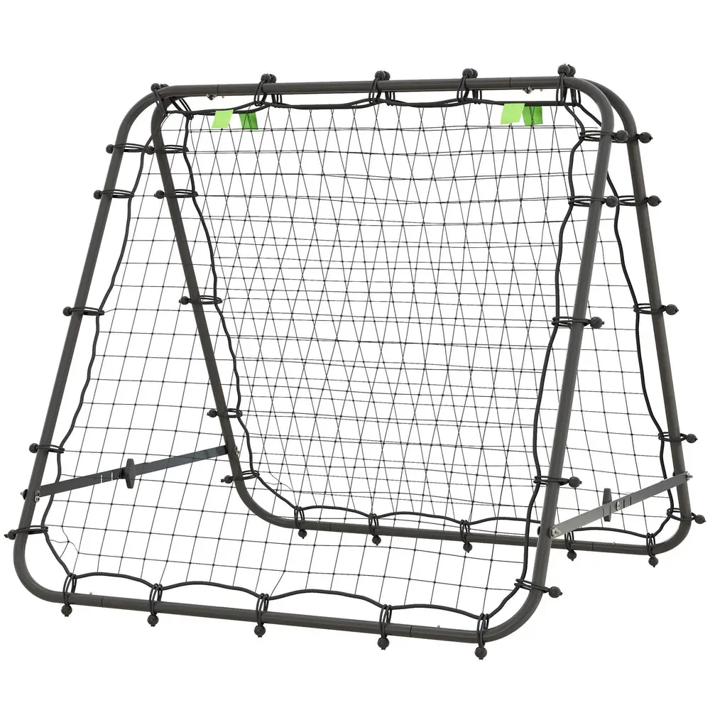 Rebounder Fotbollsmål Svart av Stål 100 x 95 x 90 Cm