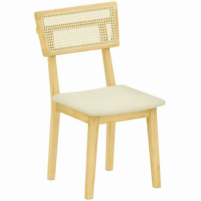 Matstol med Ryggstöd i Rotting Sits i Konstläder, Natur