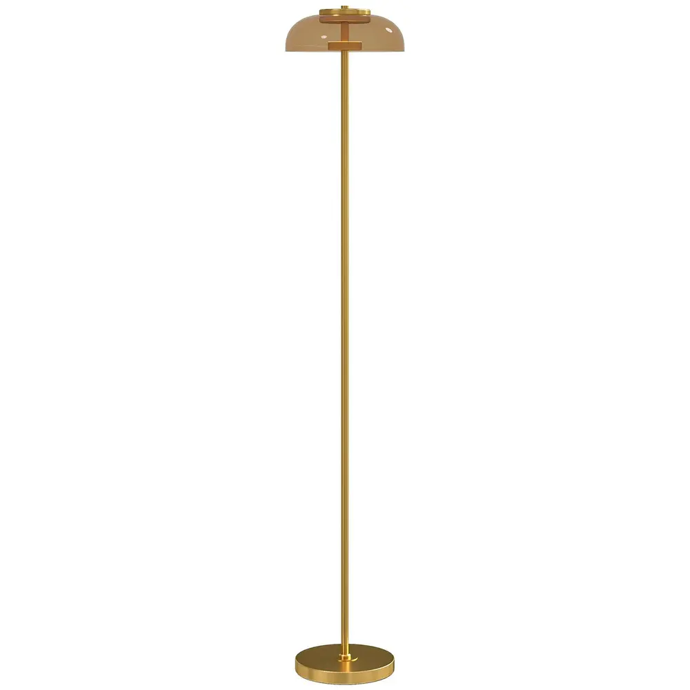 Golvlampa LED Mässing Metall med Varmt Ljus 134 Cm
