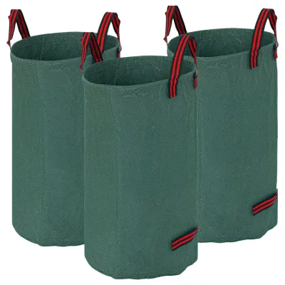 Trädgårdssäckar 3-Pack 120 L Vattentäta, Gröna