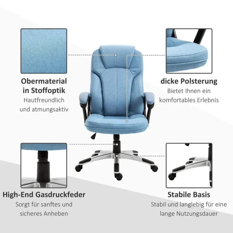 Ergonomisk Kontorsstol Chefsstol Höj- & Sänkbar