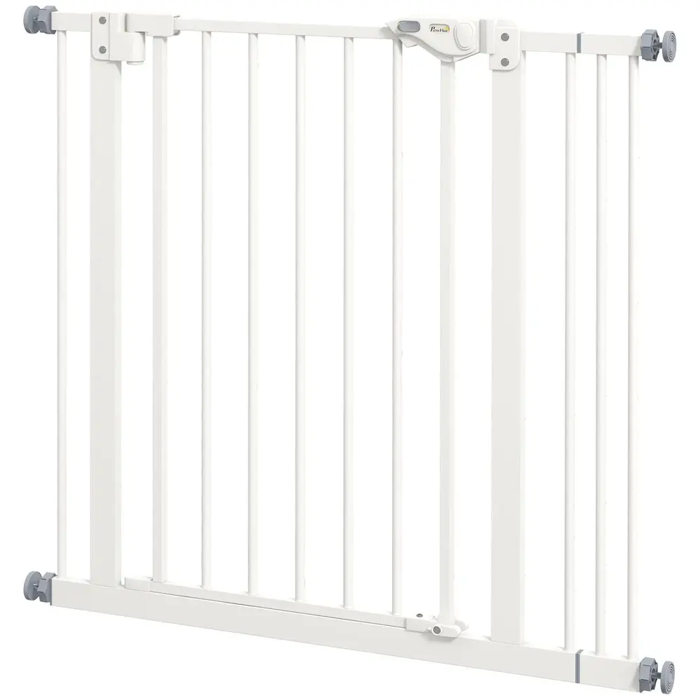Säkerhetsgrind Trappgrind Spärrgrind Vit av Metall 74-87 Cm