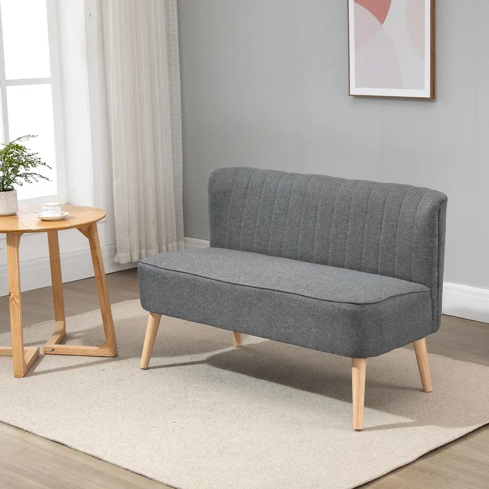 2-Sitsig Soffa i Tyg Kompakt Tygsoffa 117 x 56,5 x 77 Cm