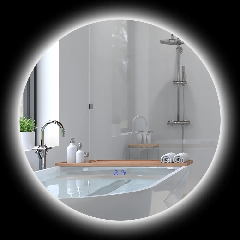 Badrumsspegel Väggspegel Silver av Glas LED 70 x 50 Cm