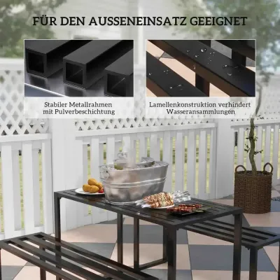 Utemöbler Set 3 Delar Festset Sittgrupp 110 x 55 x 70 cm