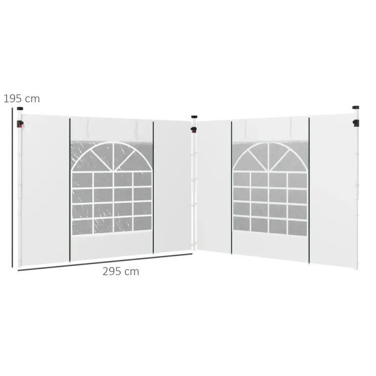 Paviljonggardiner 2-pack med Fönster och Dörrar 3 x 3 m