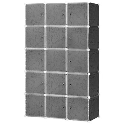 Garderob Hyllsystem Modulhylla 11 111 x 47 x 183 cm, Svart