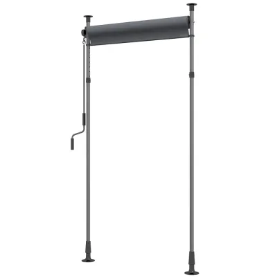Vertikal Markis Balkonggardin Mörkgrå 150 x 220-310 cm