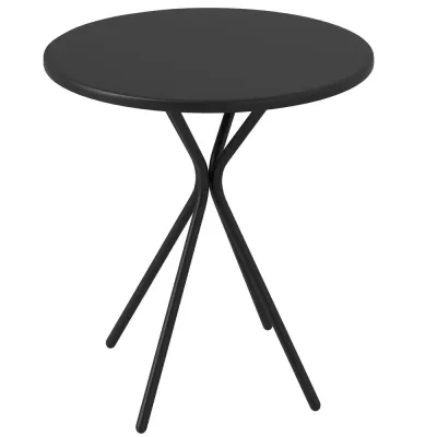 Trädgårdsbord Runt Svart av Stål Ve 60 x 70 cm