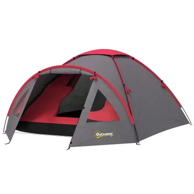 Campingtält för 3 Personer Lätt och UV 50+ och Kapell Grå