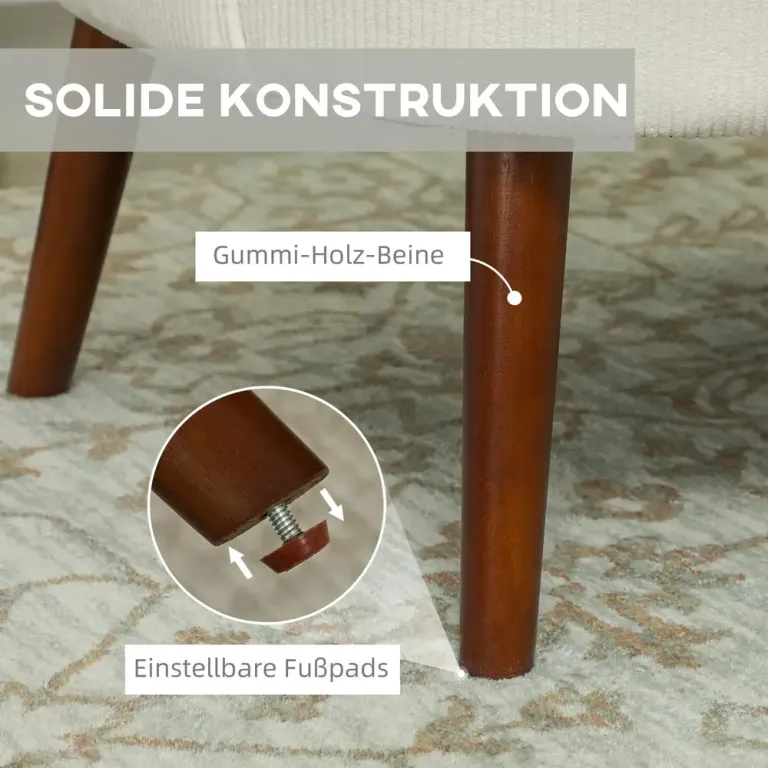 Fåtölj Enkelfåtölj med Rundade Armstöd Krämvit
