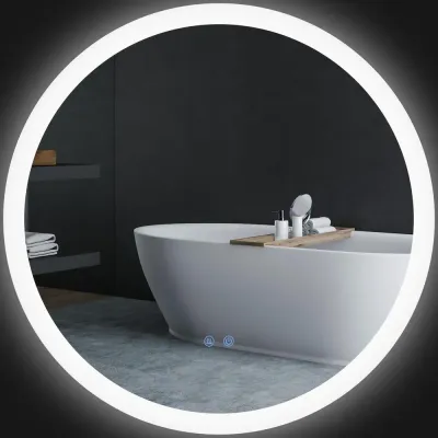 Badrumsspegel Väggspegel Silver av Glas och Metall 70 cm