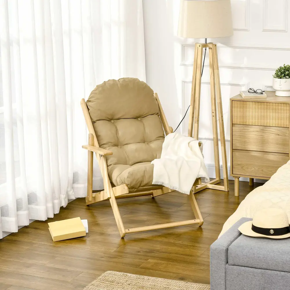 Relaxstol Vilstol Brun av Bokträ 71 x 89 x 96 Cm