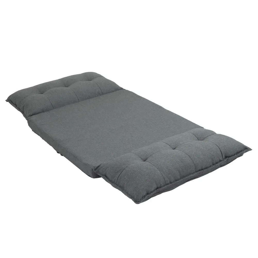 Golvstol Golvsoffa Grå av Linne och Metall 100 x 71 x 54 Cm