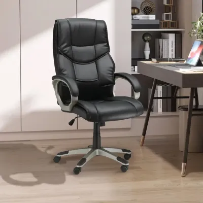 Ergonomisk Kontorsstol i Tyg Justerbar 114–124 cm, Svart