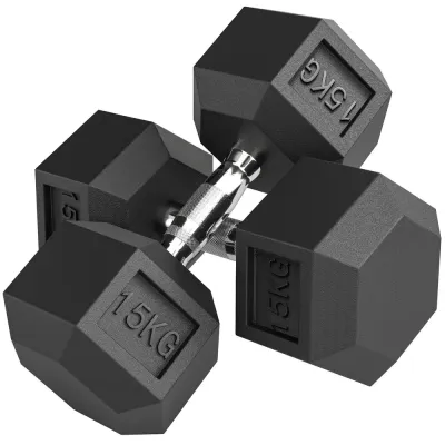 Gjutjärnshantlar med Räfflade Handtag 2x15 Kg