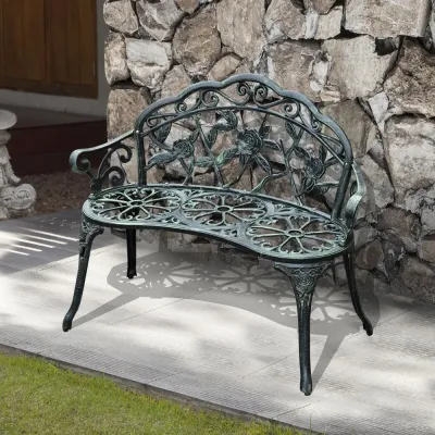 Trädgårdsbänk Metall för 2 Personer 100 x 54 x 78 cm
