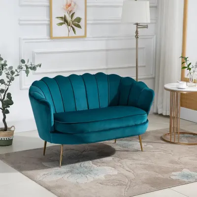 Soffa Loveseat 2-Sits Mörkgrön 130 x 77 x 77 cm