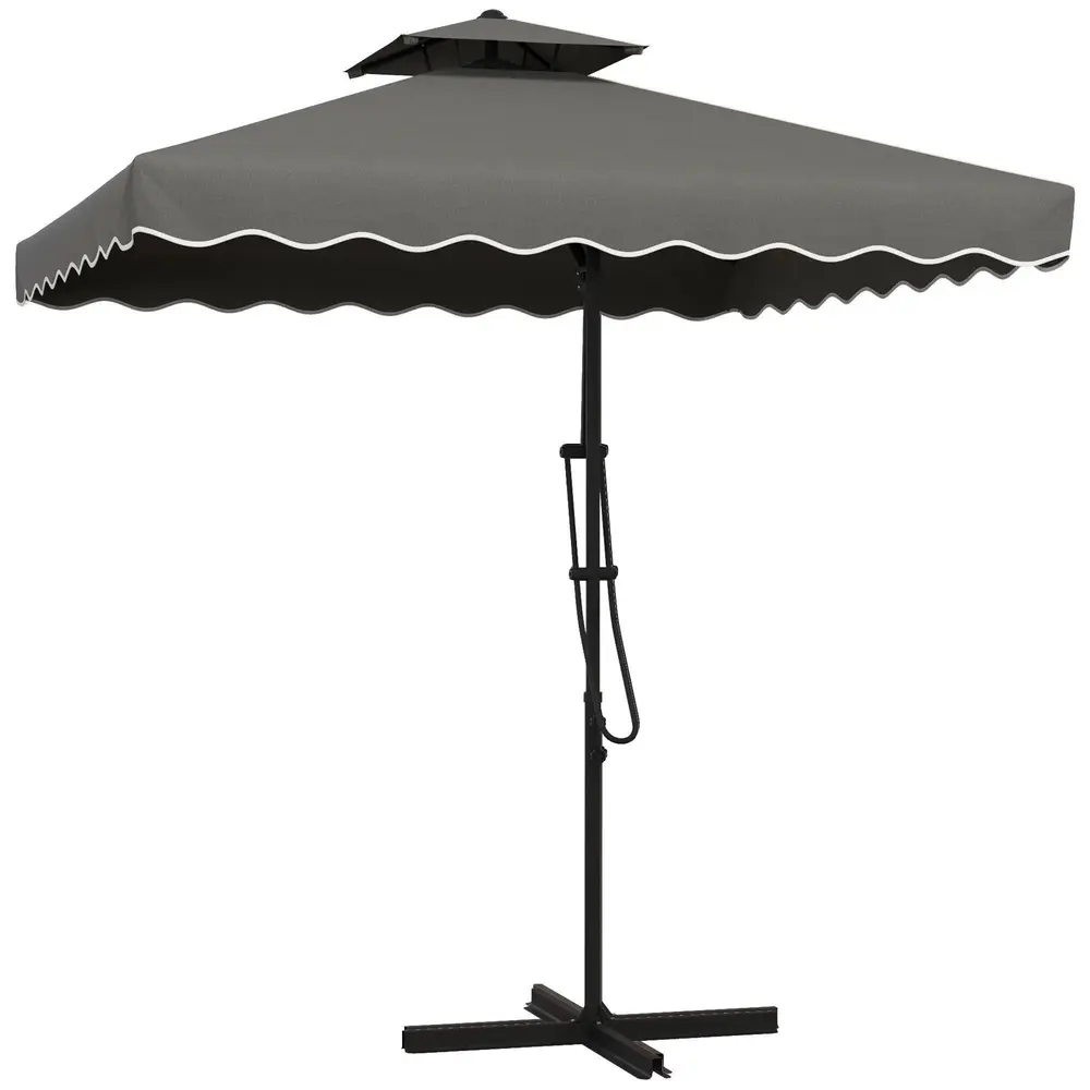 Parasoll Balkongparaply Mörkgrå av Metall 243 x 243 Cm