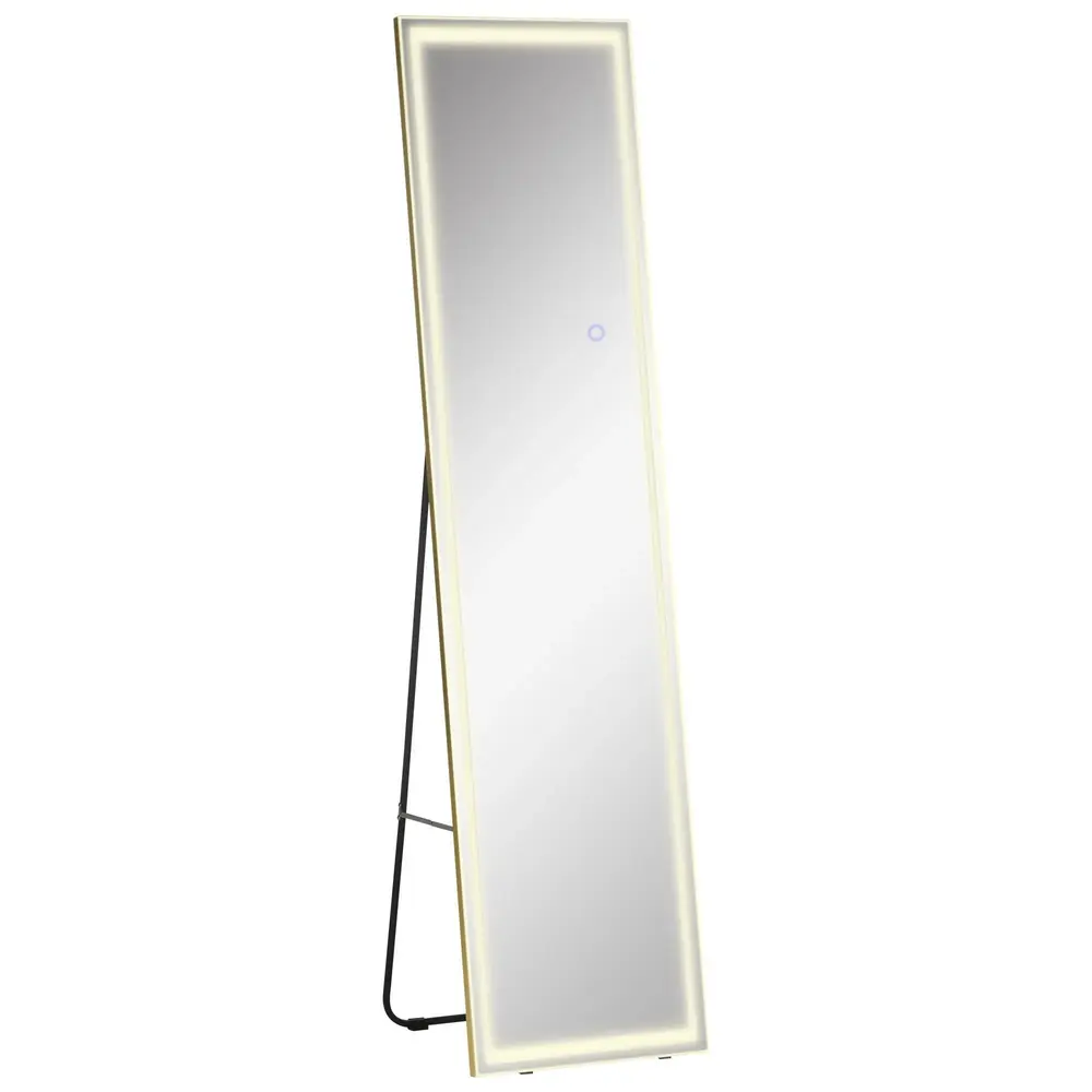Väggspegel med LED-Belysning Spegel med Aluminiumram