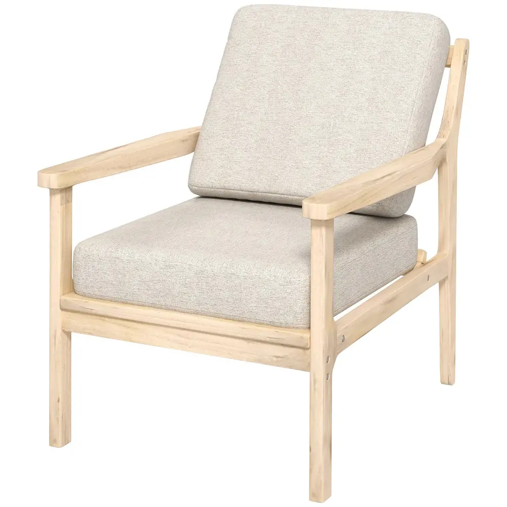 Fåtölj Relaxstol Beige av Linnelook 52,5 x 69 x 77 Cm