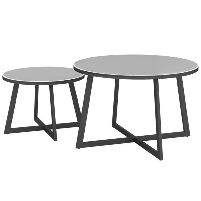 Satsbord 2-pack och Stapelbara Trädgårdsbord med X-ben