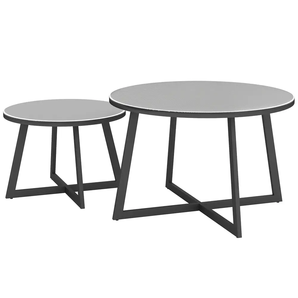 Satsbord 2-pack och Stapelbara Trädgårdsbord med x-Ben
