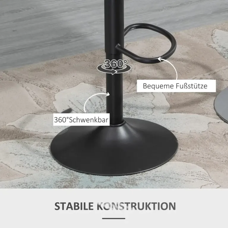 Barstolar Köksstolar Set om 2 Grå 44 x 49 x 90-110 cm