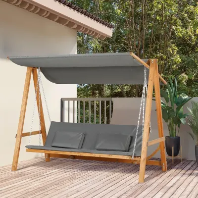 Hammock i Lärkträ 3-Sits med Bäddfunktion 225 cm, Beige
