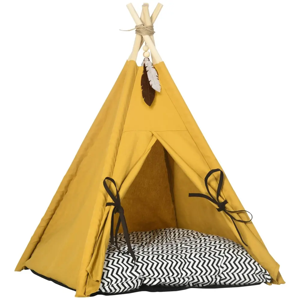 Tipi-Tält för Katt och Hund Mysig Sovplats med Dyna