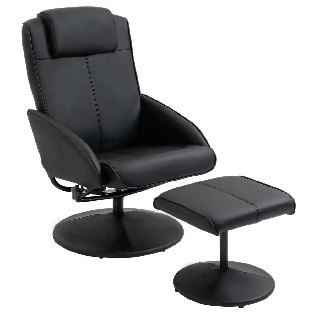Vilstol med Fotpall Konstläderfodral Liggande Ergonomisk