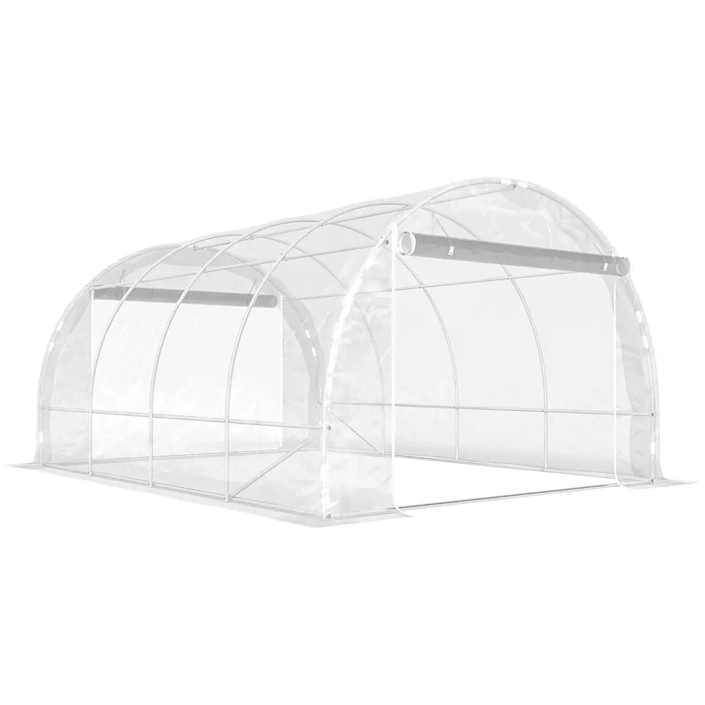 Växthus Tunnel Transparent PE-Plast och Stål Odlingshus