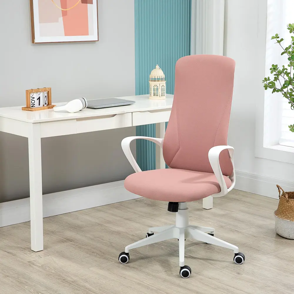 Kontorsstol Skrivbordsstol Rosa av Tyg 110-119,5 Cm