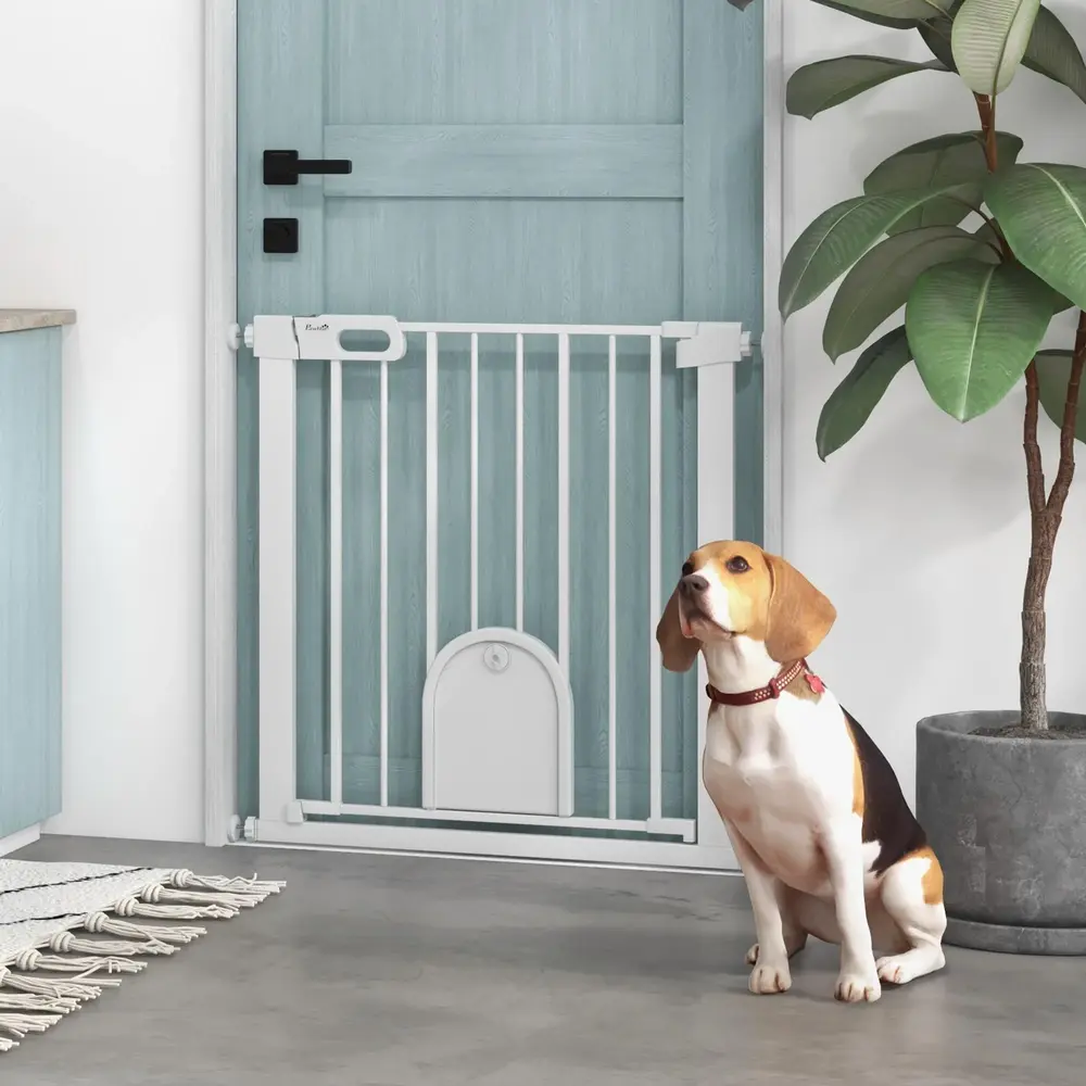 Pet Barrier Justerbar Liten Dörr Metall Plast Vit