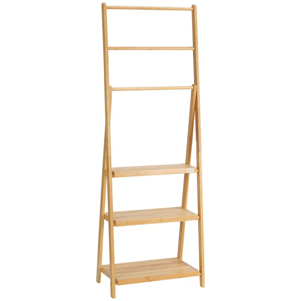 Bambu Handduksstege 3 Hyllor 3 53 x 30,5 x 152 Cm