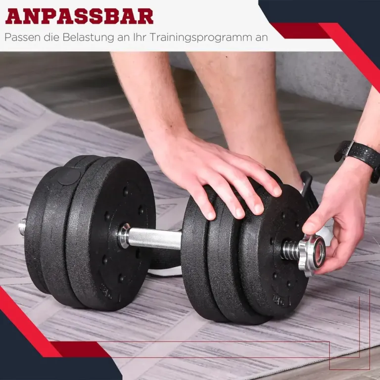 Hantelset 30 kg med Hantelskivor och Stång