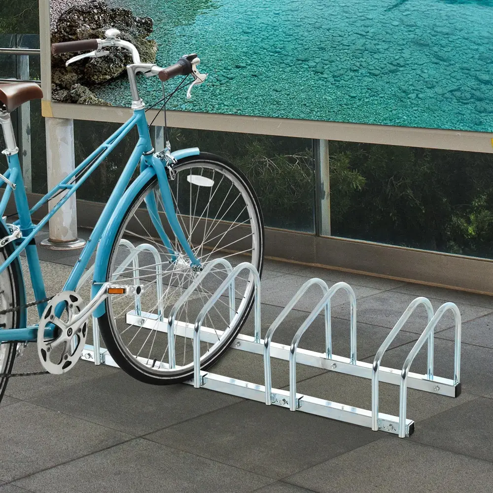 Cykelställ för 5 Cyklar Parkeringsställ 145 x 33 x 27 Cm