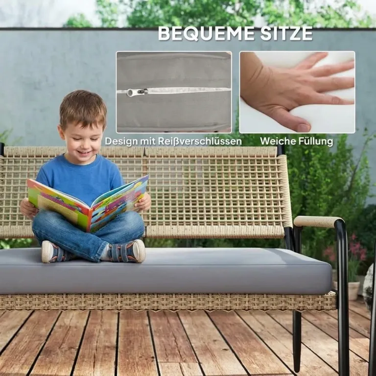 Trädgårdsmöbelset i Konstrotting Loungeset med Soffa 2-sits