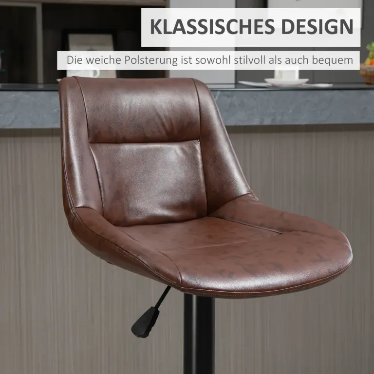 Barstolar Bänkpallar Set om 2 Brun 44 x 49 x 90-110 cm