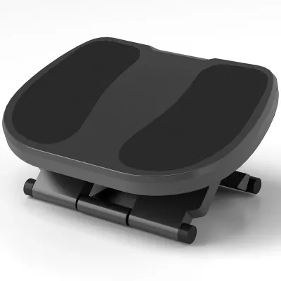 Fotstöd Fotpall Ergonomisk och Höjdjusterbar Grå av Plast