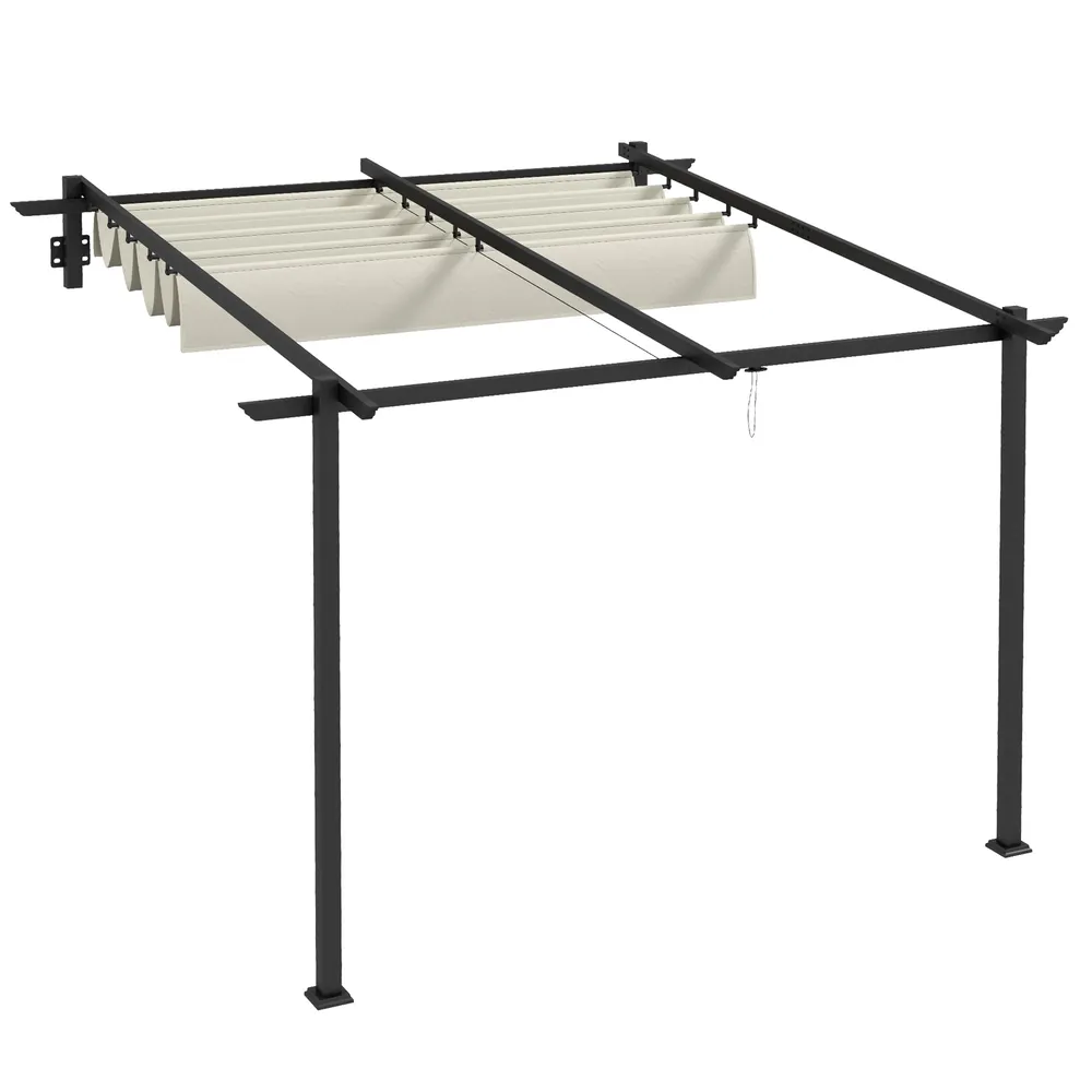 Gazebo Pergola Kräm av Stål och Tyg Vindtät 3 x 3 M