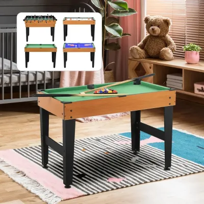 Multispelbord Natur Svart av Stål och MDF för Barn