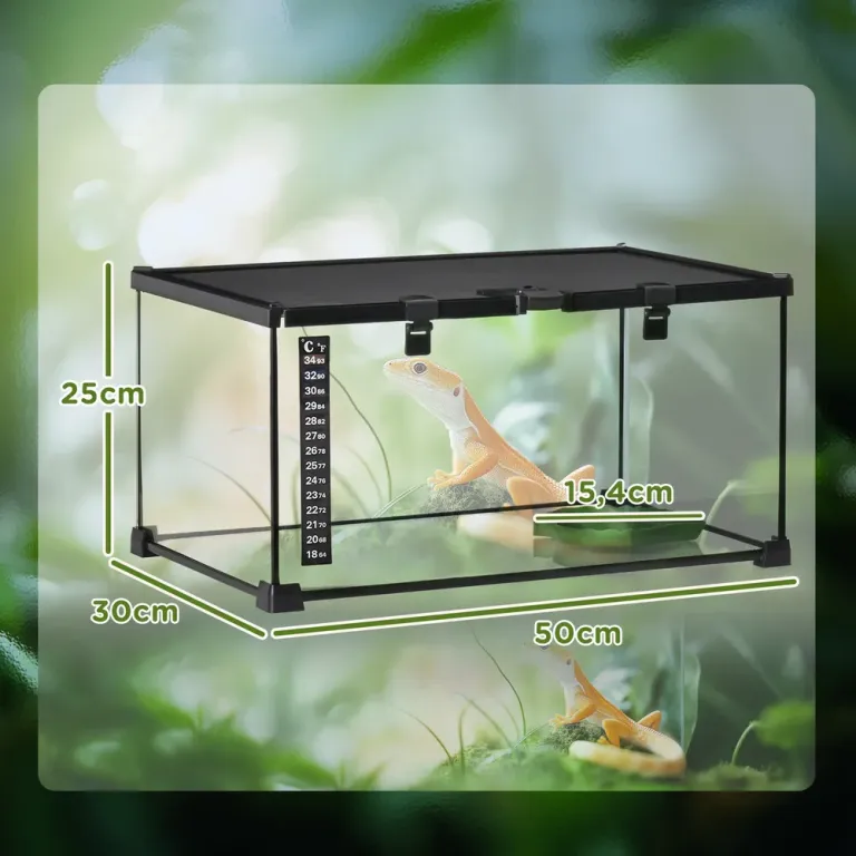 Terrarium Reptilmatningslåda Transparent 50 x 30 x 25 Cm