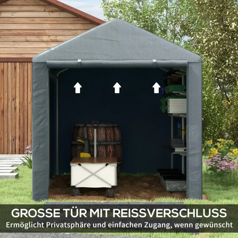 Tältgarage och Redskapsbod Mörkgrå Stor Dörr