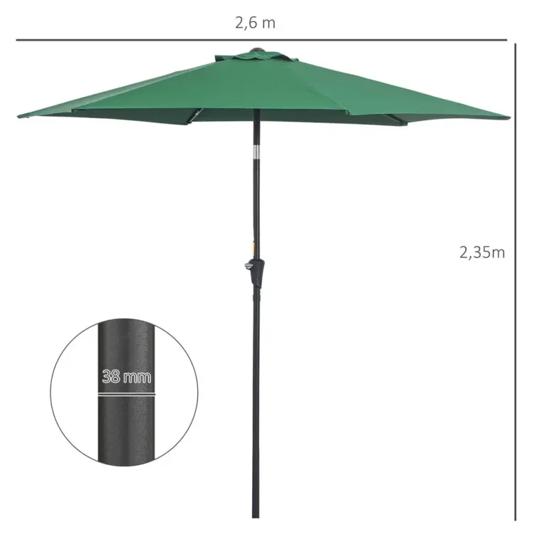 Fällbart Parasoll Trädgårdsparasoll 6 x 2,35 m