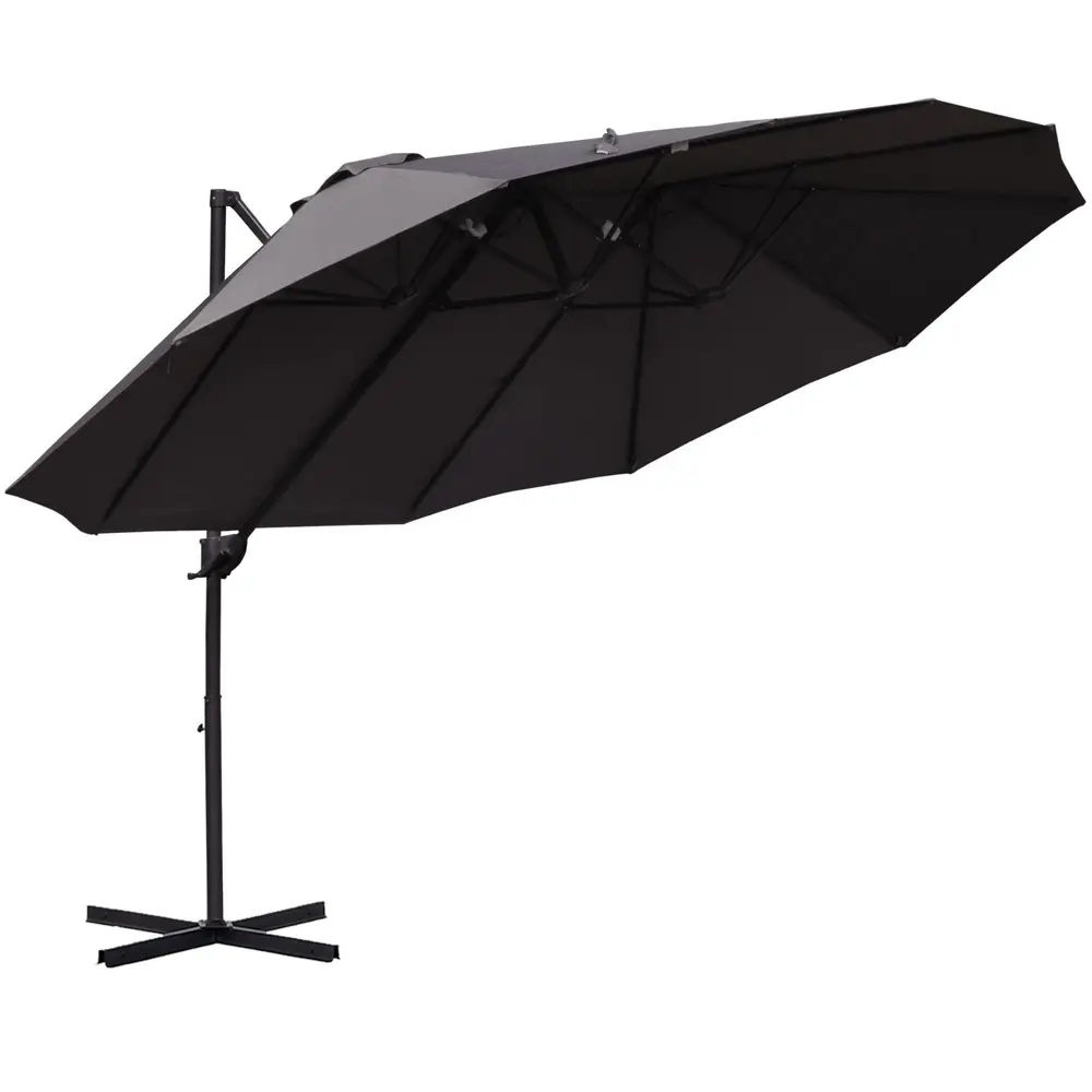 Dubbelt Parasoll Fribärande Paraply 440 x 270 x 250 Cm