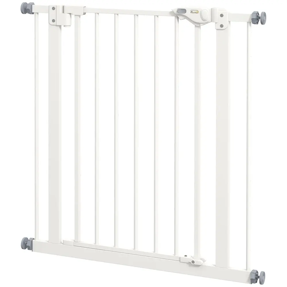 Säkerhetsgrind Trappgrind Spärrgrind Vit av Metall 74-80 Cm