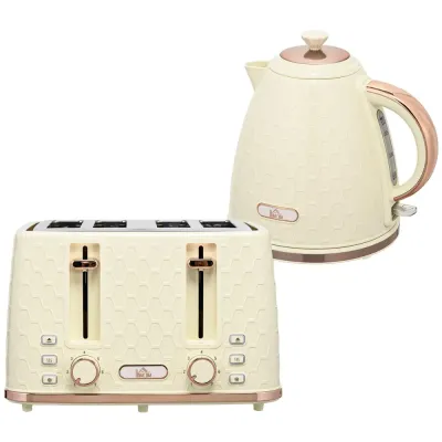 Frukostset med Brödrost och Vattenkokare 1,7 l, Beige